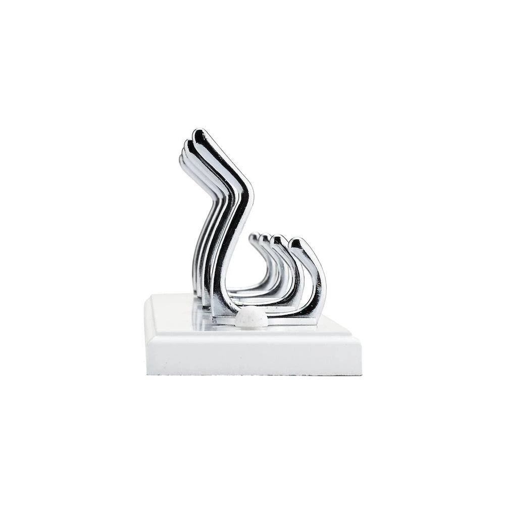 17-7/8 in. (455 mm) White and Chrome Utility Hook Rack by Richelieu Hardware 6 17-7/8 in. (455 mm) White and Chrome Utility Hook Rack by Richelieu Hardware - Image 4