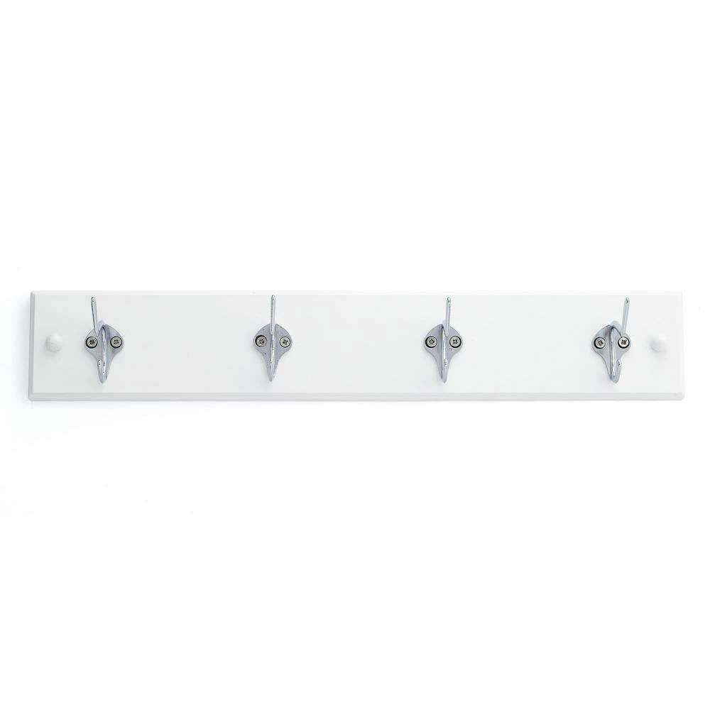 17-7/8 in. (455 mm) White and Chrome Utility Hook Rack by Richelieu Hardware 5 17-7/8 in. (455 mm) White and Chrome Utility Hook Rack by Richelieu Hardware - Image 3