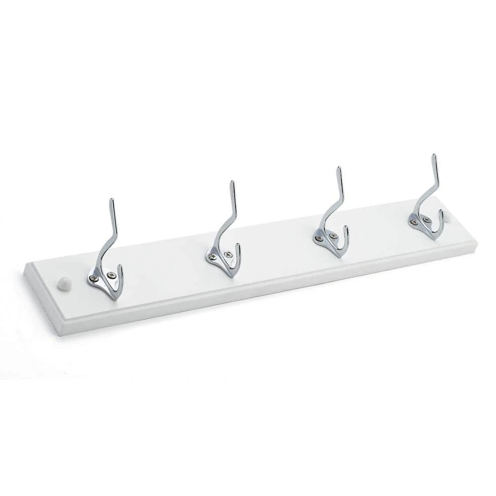 17-7/8 in. (455 mm) White and Chrome Utility Hook Rack by Richelieu Hardware 3 17-7/8 in. (455 mm) White and Chrome Utility Hook Rack by Richelieu Hardware