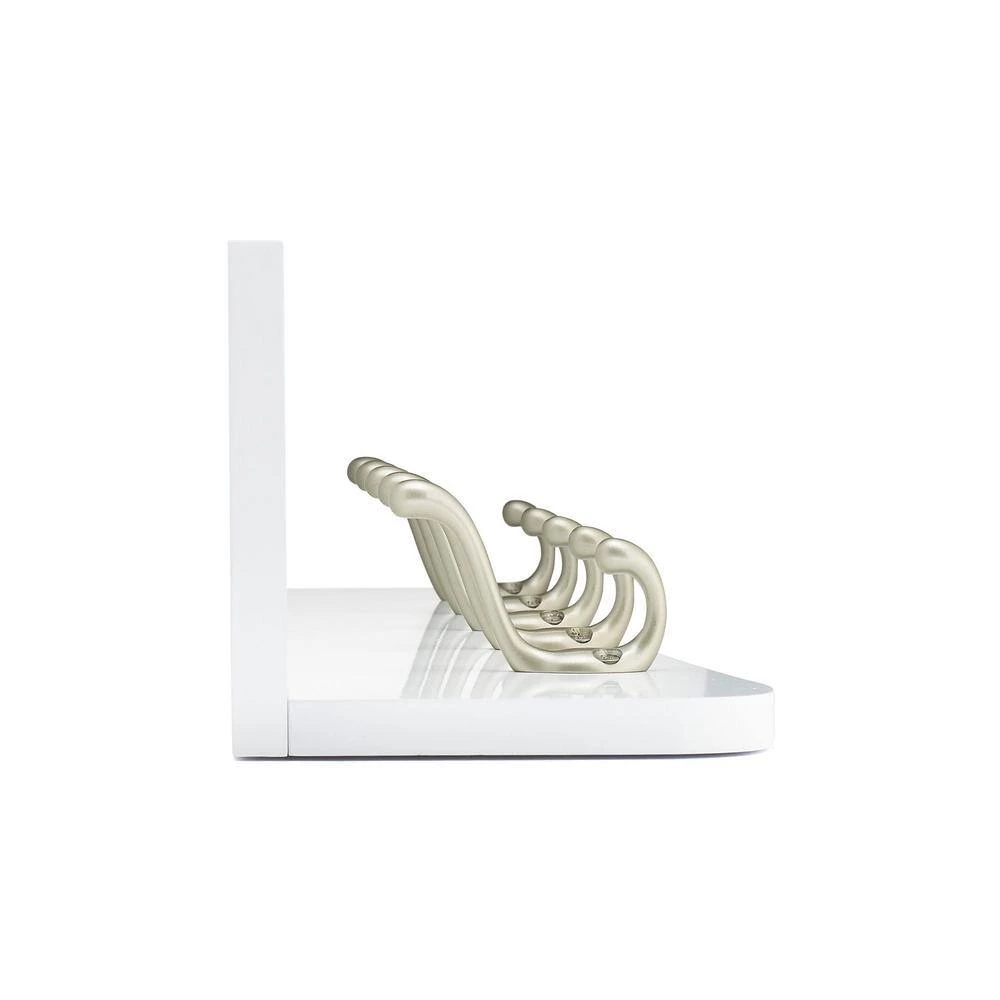 23-5/8 in. (601 mm) White and Matte Nickel Utility Hook Rack with Shelf by Richelieu Hardware 6 23-5/8 in. (601 mm) White and Matte Nickel Utility Hook Rack with Shelf by Richelieu Hardware - Image 4