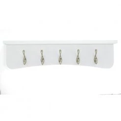 23-5/8 in. (601 mm) White and Matte Nickel Utility Hook Rack with Shelf by Richelieu Hardware 9 23-5/8 in. (601 mm) White and Matte Nickel Utility Hook Rack with Shelf by Richelieu Hardware -Storage Concepts Sales Store white and matte nickel richelieu hardware hooks t37321184 4f 1000