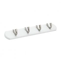 18 in. (457 mm) White and Brushed Nickel Contemporary Hook Rack by Richelieu Hardware