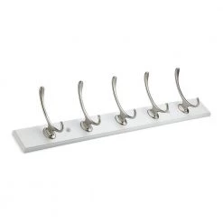 23-7/8 in. (606 mm) White and Brushed Nickel Transitional Hook Rack by Richelieu Hardware