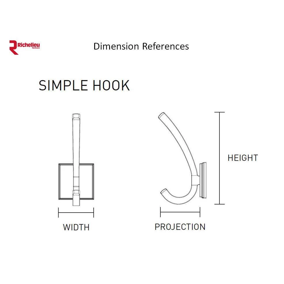 4-3/8 in. (111 mm) White Contemporary Wall Mount Hook by Richelieu Hardware 7 4-3/8 in. (111 mm) White Contemporary Wall Mount Hook by Richelieu Hardware - Image 5