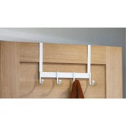 12-1/2 in. (318 mm) White Contemporary 22-lb. Over the Door Hook Rack by Richelieu Hardware 10 12-1/2 in. (318 mm) White Contemporary 22-lb. Over the Door Hook Rack by Richelieu Hardware -Storage Concepts Sales Store white richelieu hardware hooks rh139220430 1f 1000