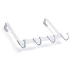 12-1/2 in. (318 mm) White Contemporary 22-lb. Over the Door Hook Rack by Richelieu Hardware