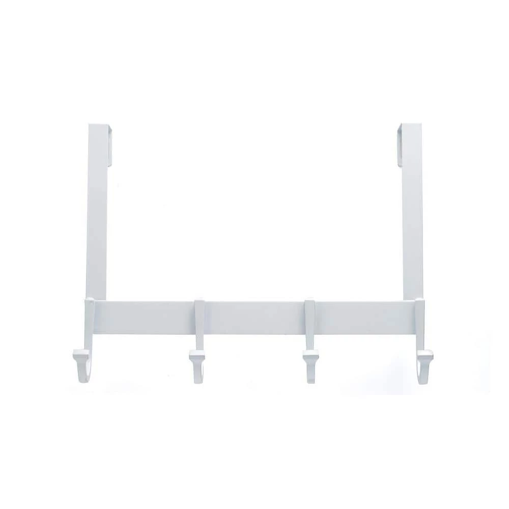 12-1/2 in. (318 mm) White Contemporary 22-lb. Over the Door Hook Rack by Richelieu Hardware 4 12-1/2 in. (318 mm) White Contemporary 22-lb. Over the Door Hook Rack by Richelieu Hardware - Image 2